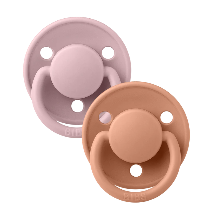 SALE BIBS Round De Lux Silicone Dummies 2 Pack (ONE SIZE 0-3 Years)