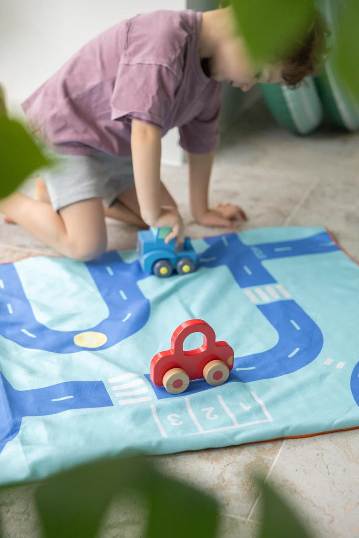 Quut Play Towel - Road & Blue Stripe