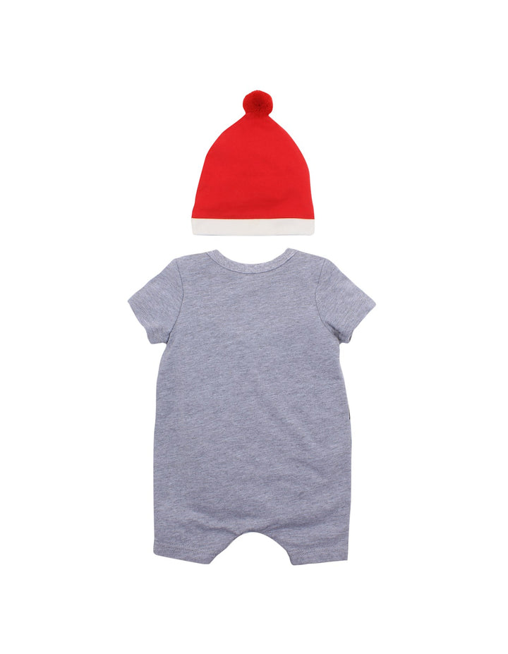 Minihaha Santa Short Sleeve Sleep Romper & Hat Set