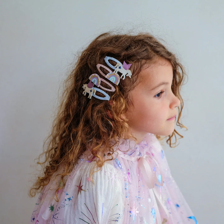 Mimi & Lula Unicorn Rainbow Hair Clips 4 Pack