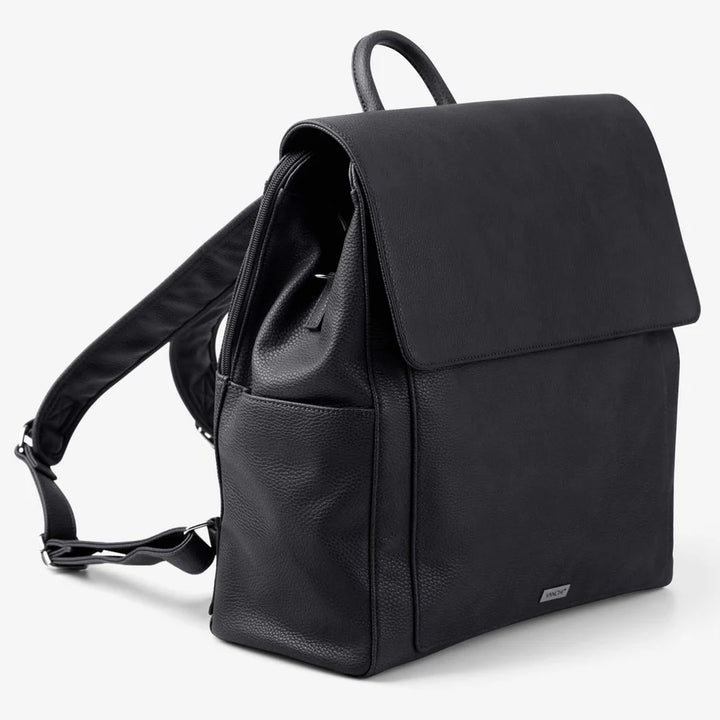 Vanchi Vegan Leather Emmy Backpack Nappy Bag - Black