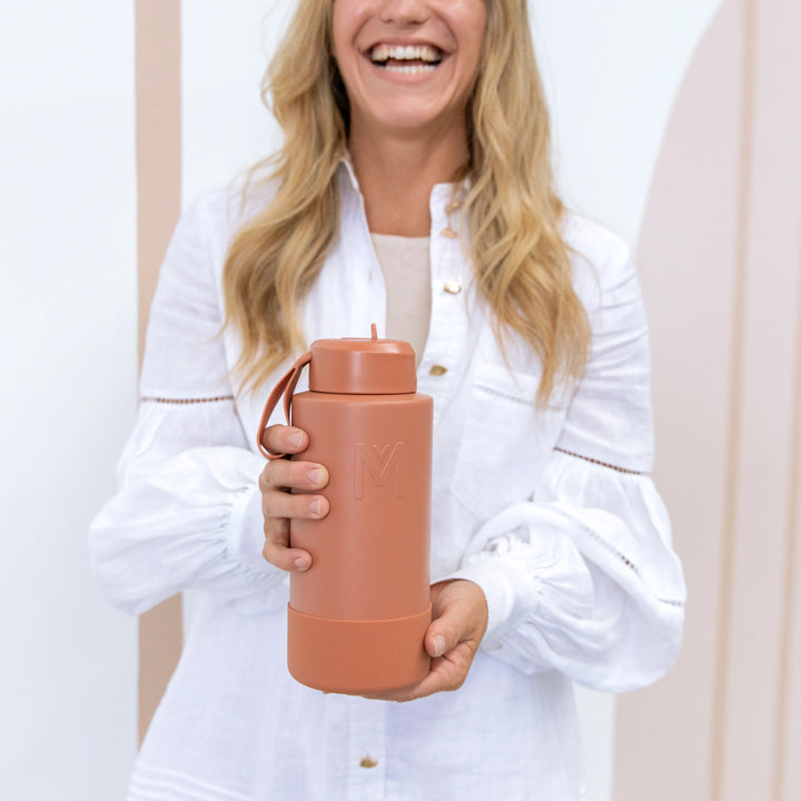 MontiiCo Fusion 1lt Insulated Sipper Lid Drink Bottle | Clay