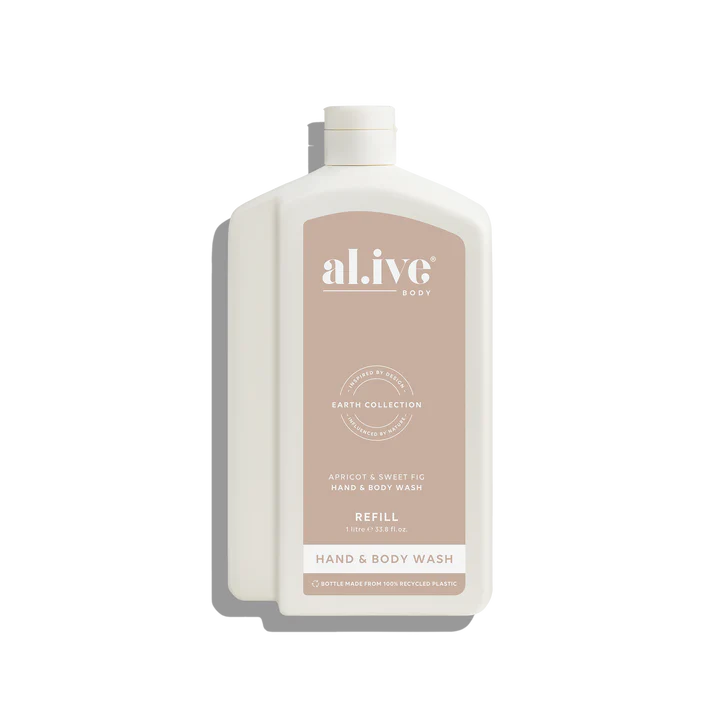 al.ive Hand & Body Wash 1L Refill - Apricot & Sweet Fig