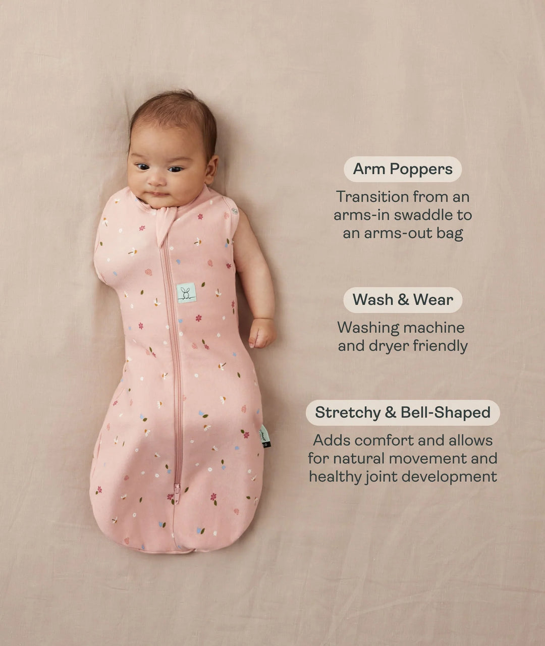 ergoPouch Cocoon Zip Swaddle Bag 0.2 TOG - Willow