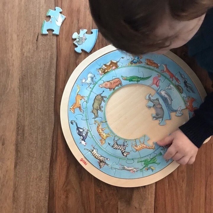 Wooden Goki Animal Circle Puzzle 27 Pieces