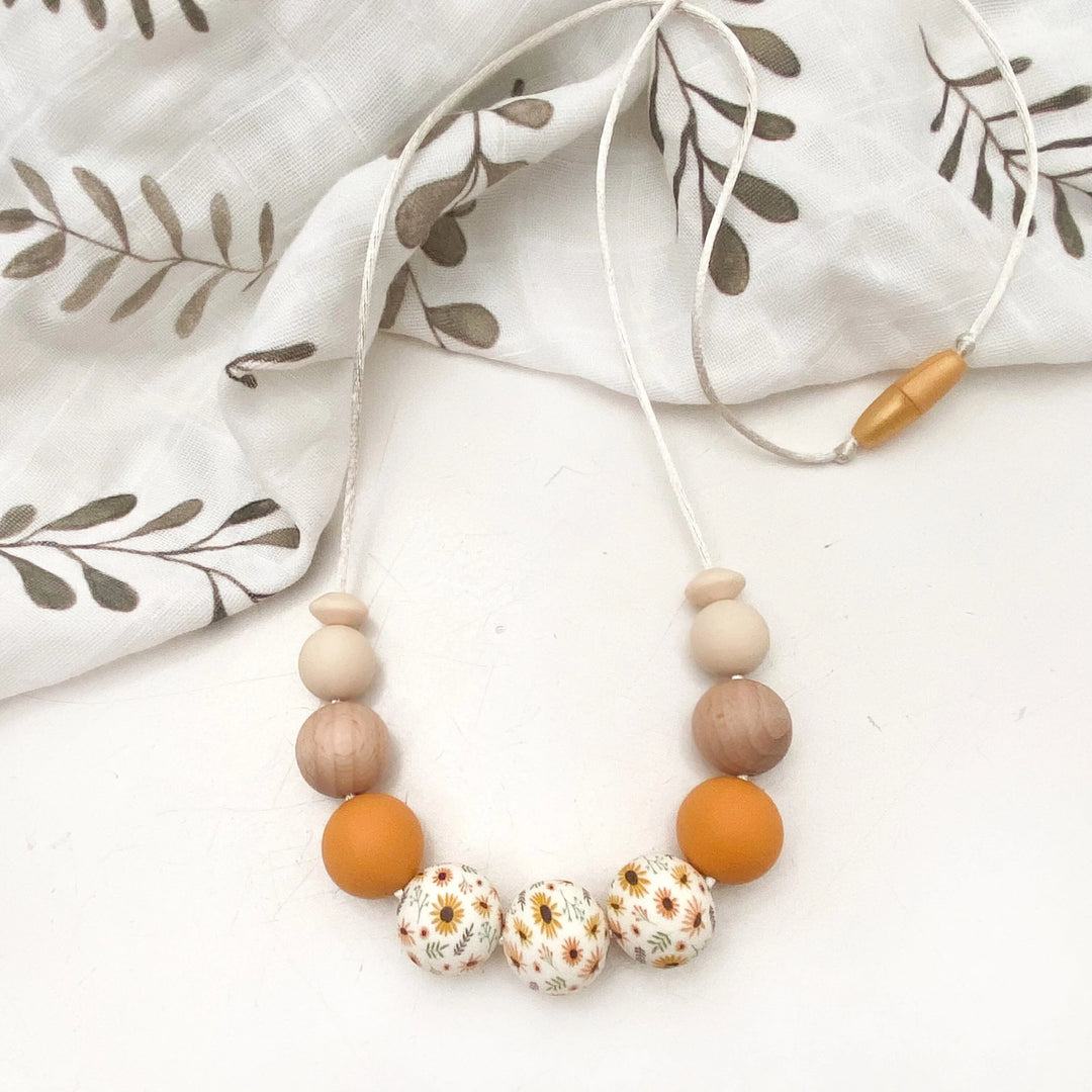 Spring Bloom Silicone Necklace - Amber Sunflower