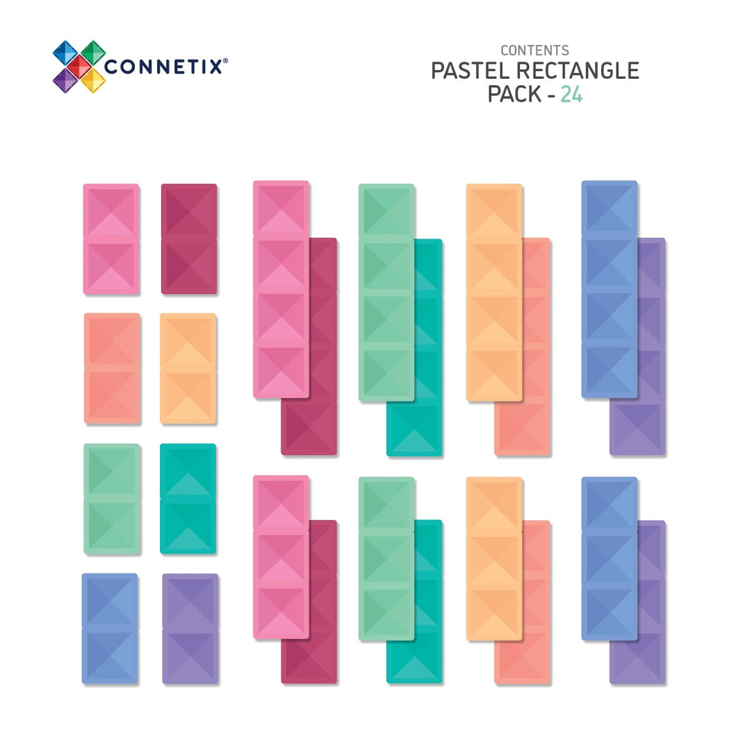 Connetix Magnetic Tiles Pastel Rectangle 24 Piece Pack