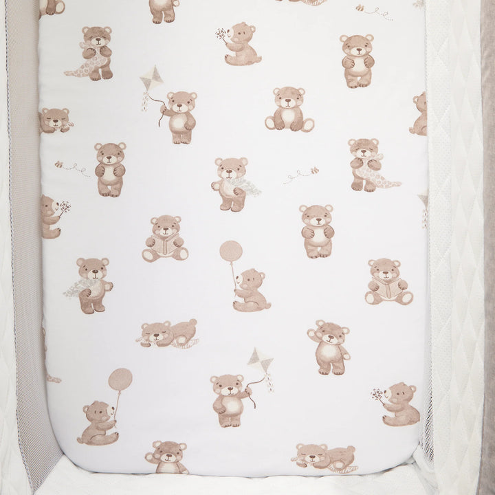 Bedside Bassinet/ Co Sleeper Fitted Sheets 2 Pack - Cuddly Bear