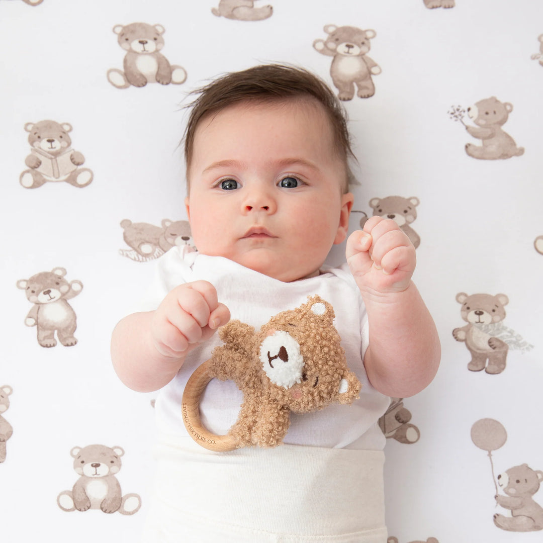 Bedside Bassinet/ Co Sleeper Fitted Sheets 2 Pack - Cuddly Bear