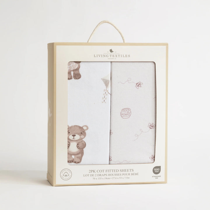 Cot Fitted Sheets 2 Pack - Cuddly Bear