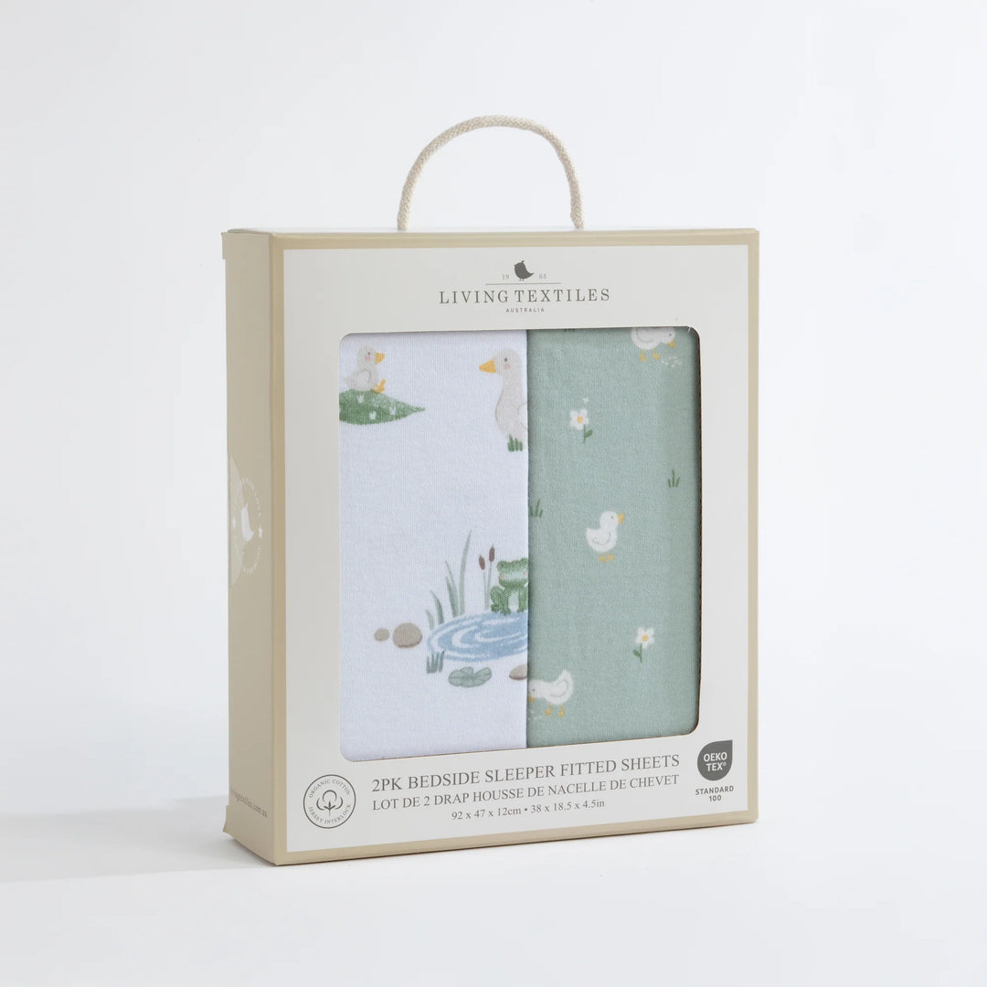 Bedside Bassinet/ Co Sleeper Fitted Sheets 2 Pack - Goosey Goosey