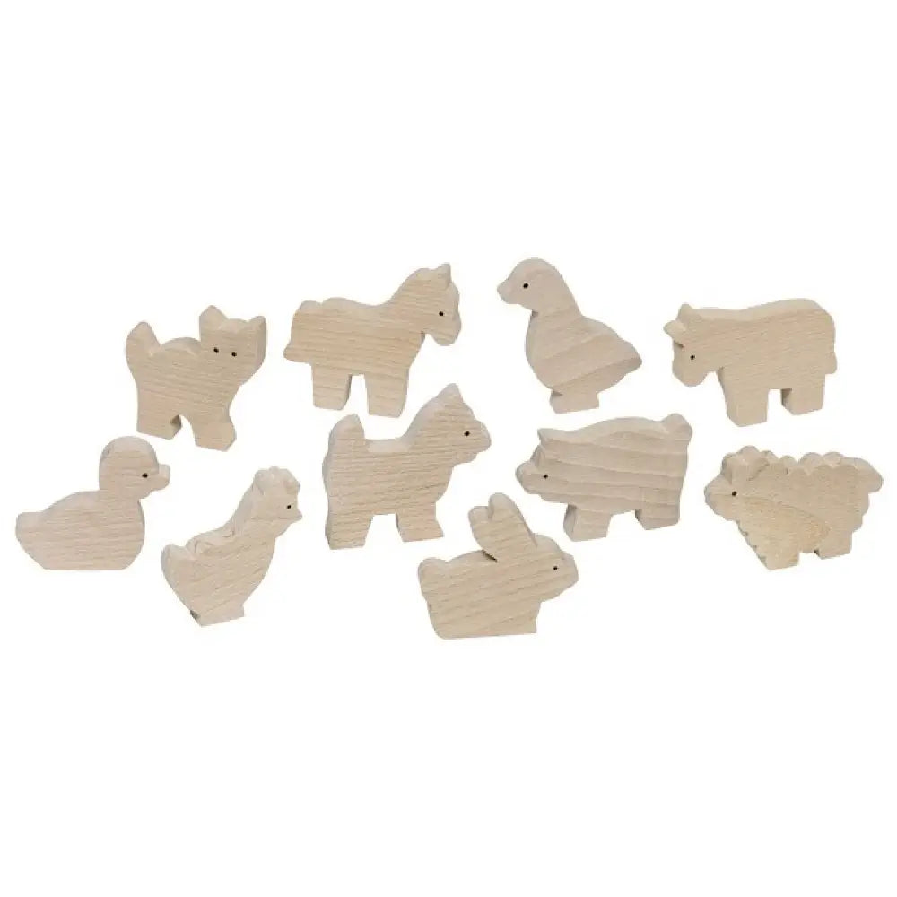 Wooden Farm Animals 10 Pack