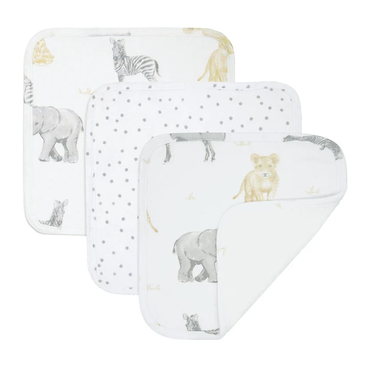 3-pack Face Washers - Savanna Babies