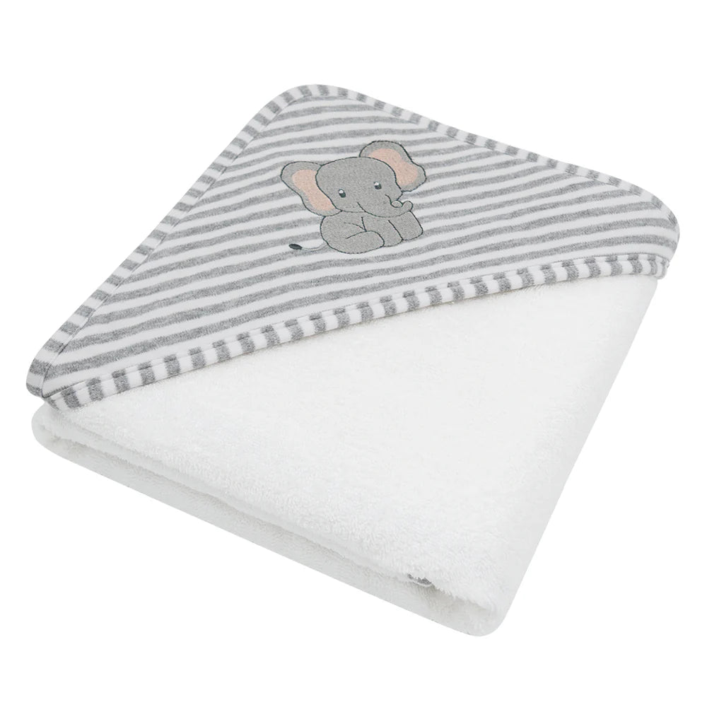 Cotton Hooded Towel - Watercolour Elephant