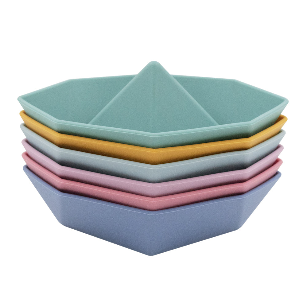 Silicone Origami Bath Boats 6 Pack
