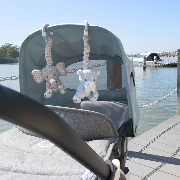 Pram Stroller Toys Elephant Hippo The Thrifty Mumma