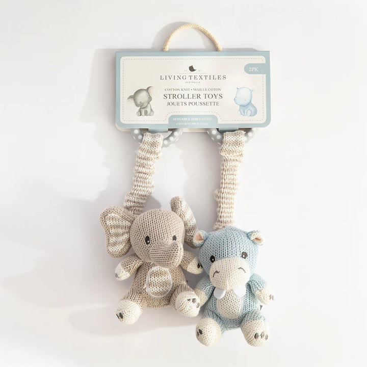 Pram/Stroller Toys - Elephant & Hippo