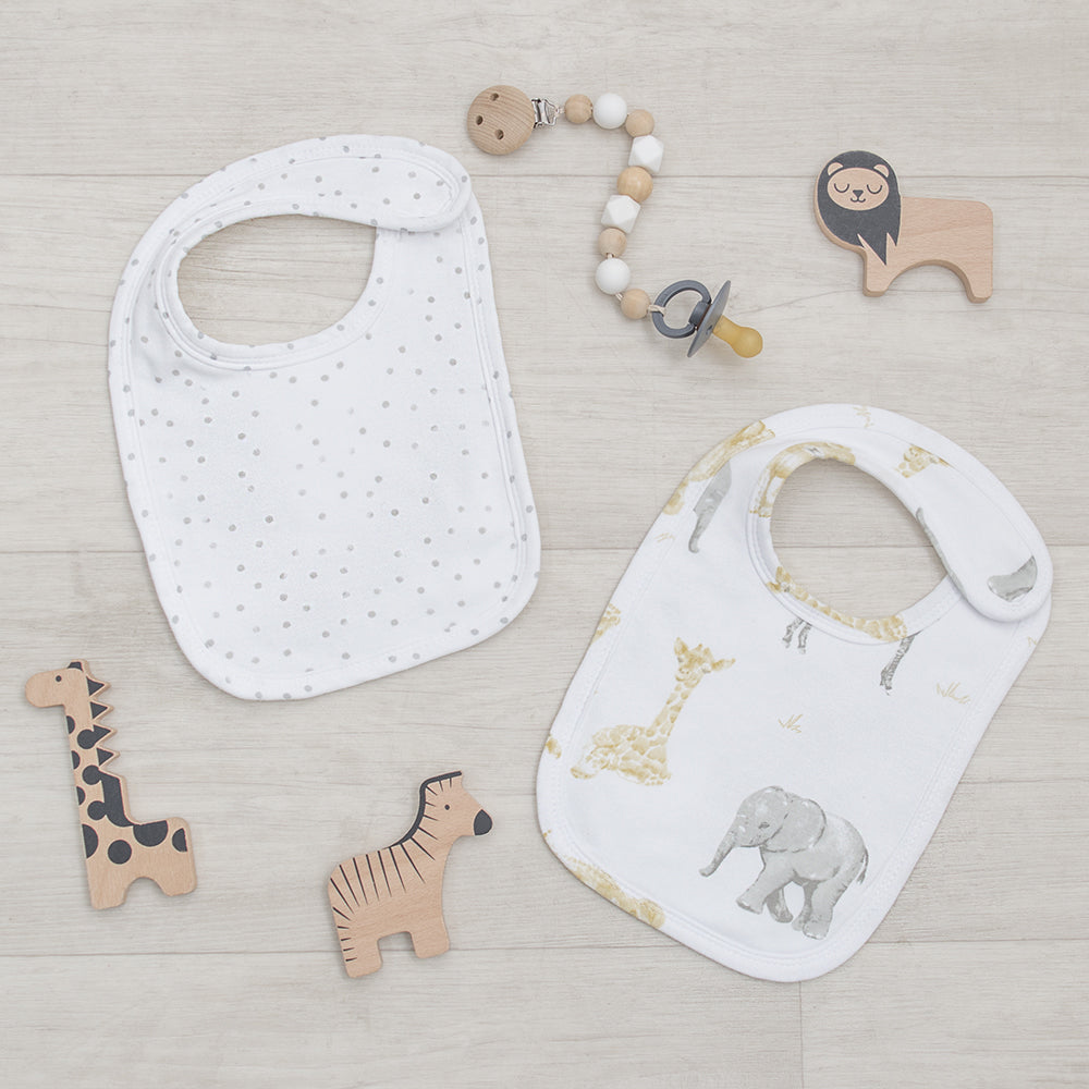 Cotton Jersey 2-pack Bibs - Savanna Babies