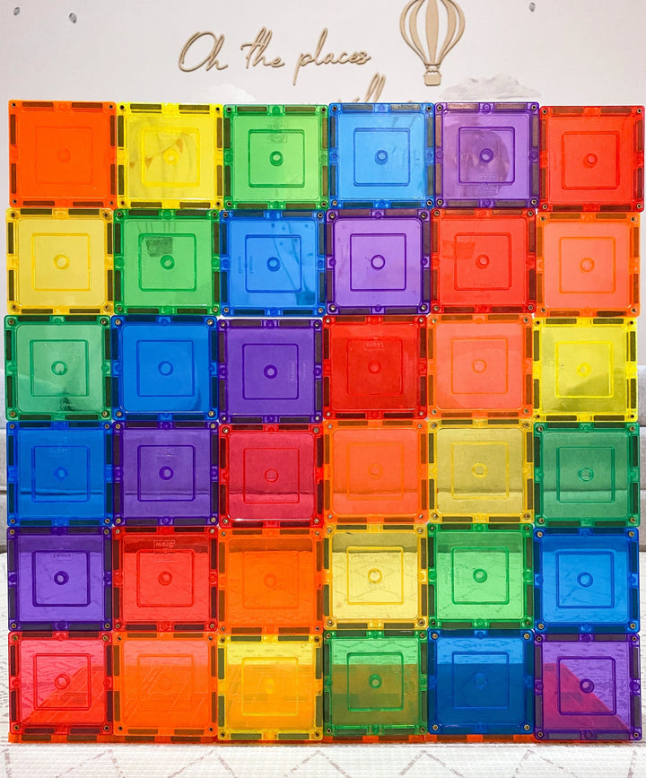 Learn & Grow Magnetic Tiles Small Square Pack (36 Piece)