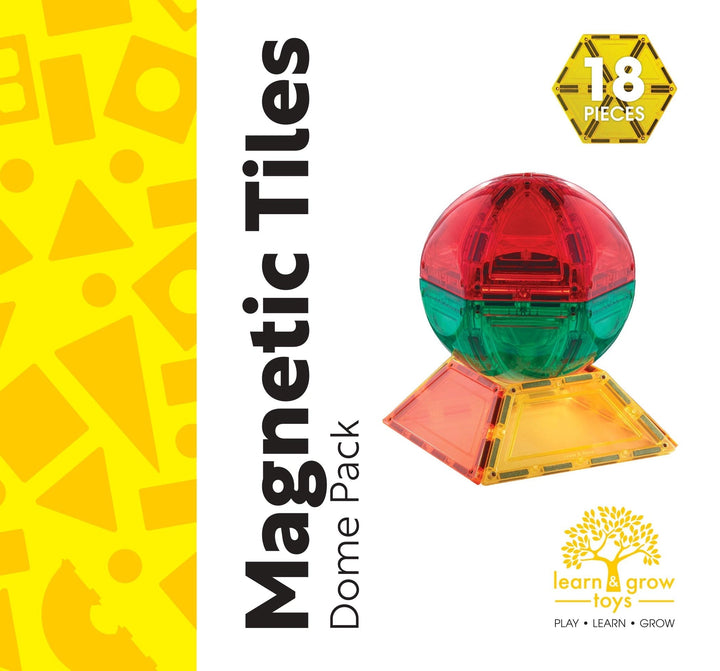 Learn & Grow Magnetic Tiles - Dome Pack (18 Piece)