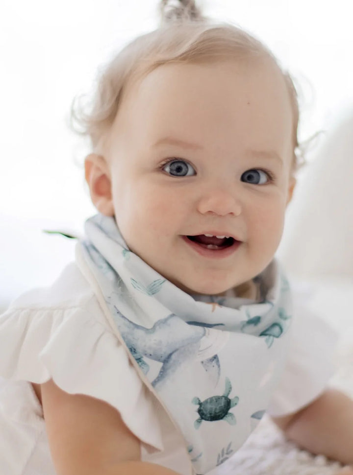 Bambella Bandana Bibs 2 Pack | Turtle Bay & Sky Blue