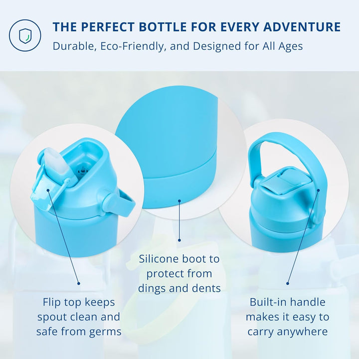 Re-Play 355ml Insulated Water Bottle -  Pool Blue