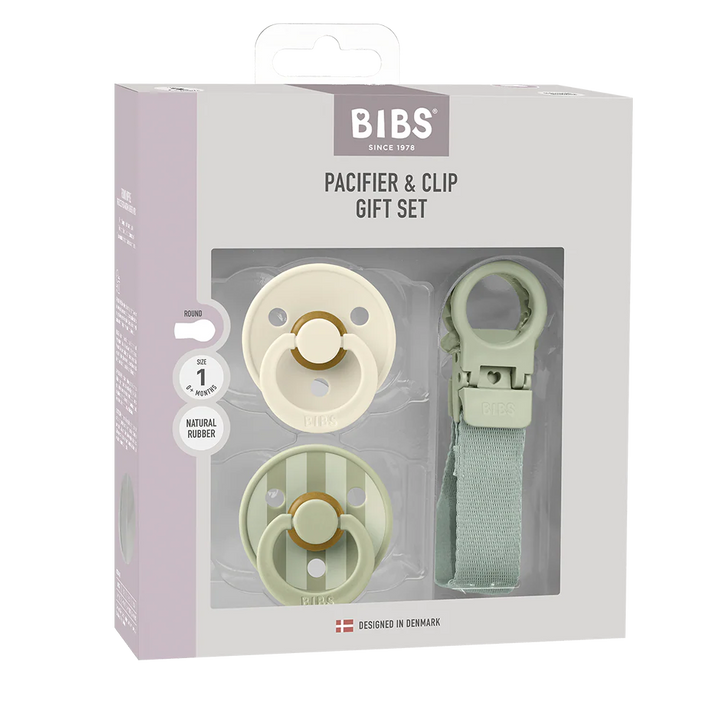 BIBS Colour Dummy & Loop Clip Gift Set - Sage