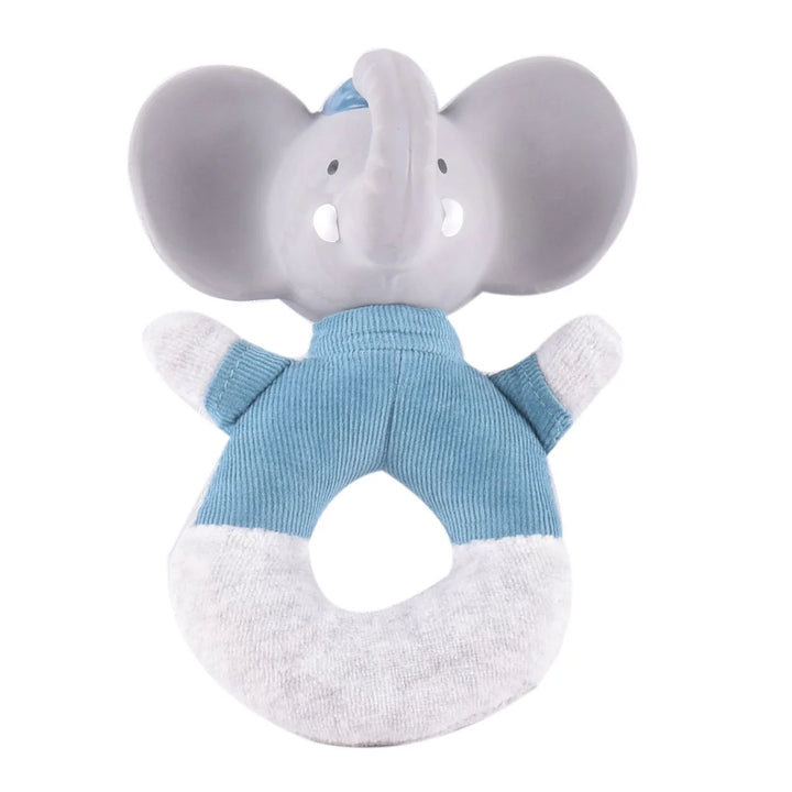 Alvin the Elephant - Soft Rattle with Organic Natural Rubber Head