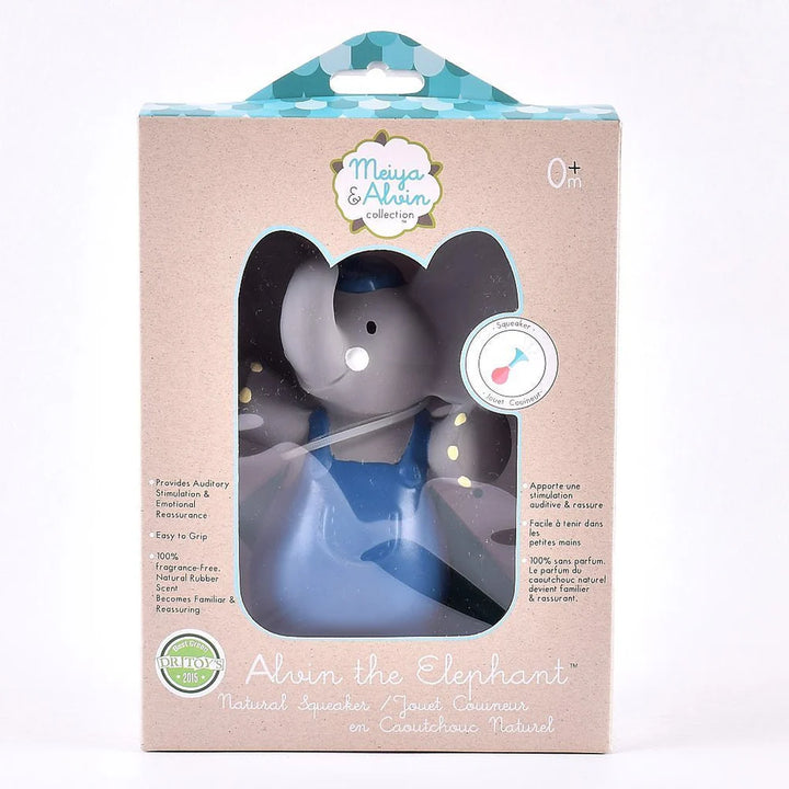 Alvin The Elephant All Rubber Squeaker Toy/Teether Gift Box