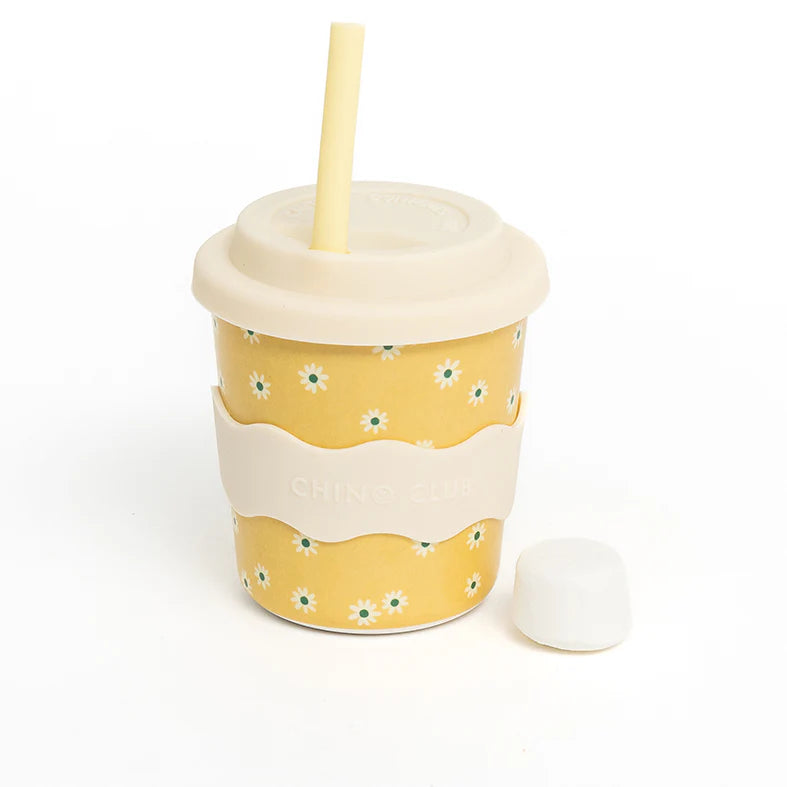 Yellow Daisy Kids Keep Cup 240ml + Straw