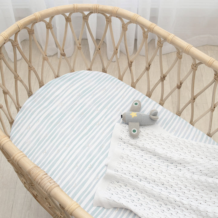 Bassinet Fitted Sheets 2 Pack - Up Up & Away