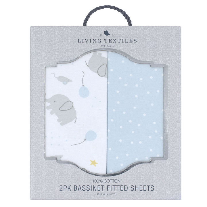 Bassinet Fitted Sheets 2 Pack - Mason & Blue Confetti