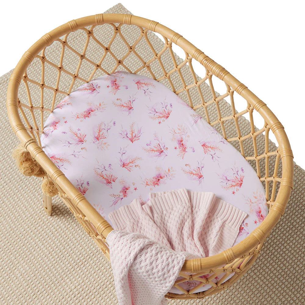 Snuggle Hunny Bassinet Sheet & Change Pad Cover - Coral