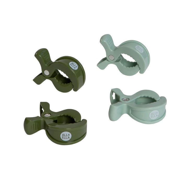 All4Ella Pram Pegs 4 Pack - Sage & Forest Green