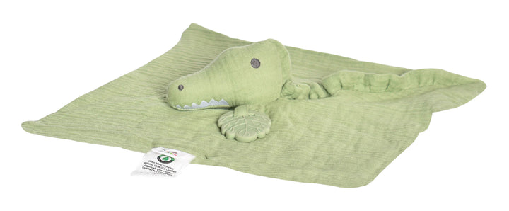 Tikiri Organic Comforter with Rubber Teether - Crocodile