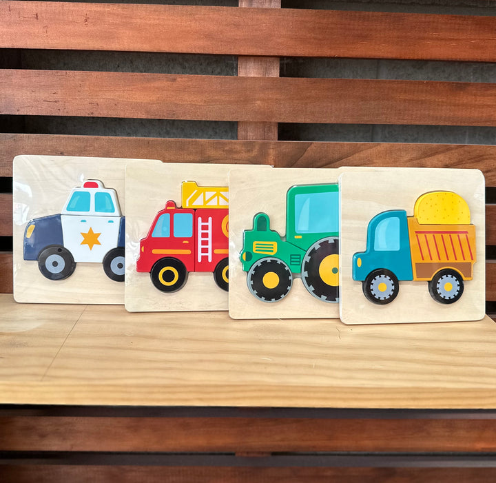 Chunky Wooden Toddler Puzzles - Transport