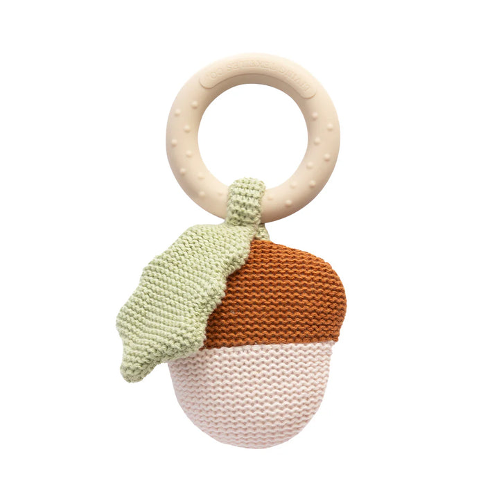 Whimsical Wonderland Acorn Teething Ring Rattle