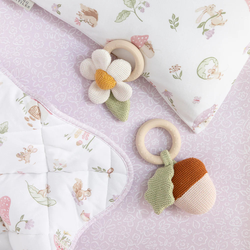 Whimsical Wonderland Daisy Teething Ring Rattle