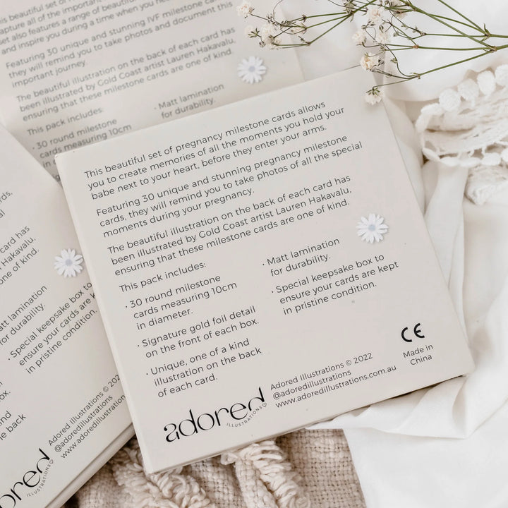 Adored Illustrations Pregnancy Milestone Cards