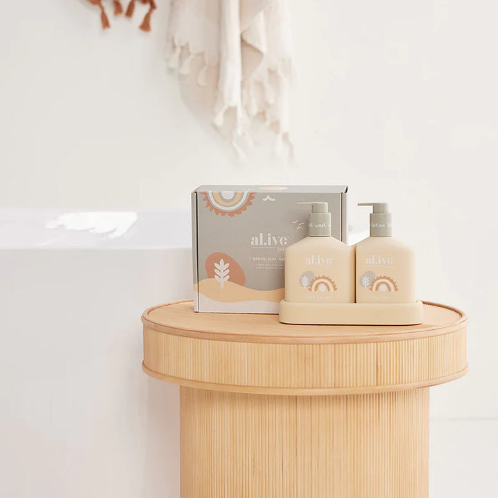 al.ive body Pear Baby Duo Wash & Body Lotion Tray Gift Set