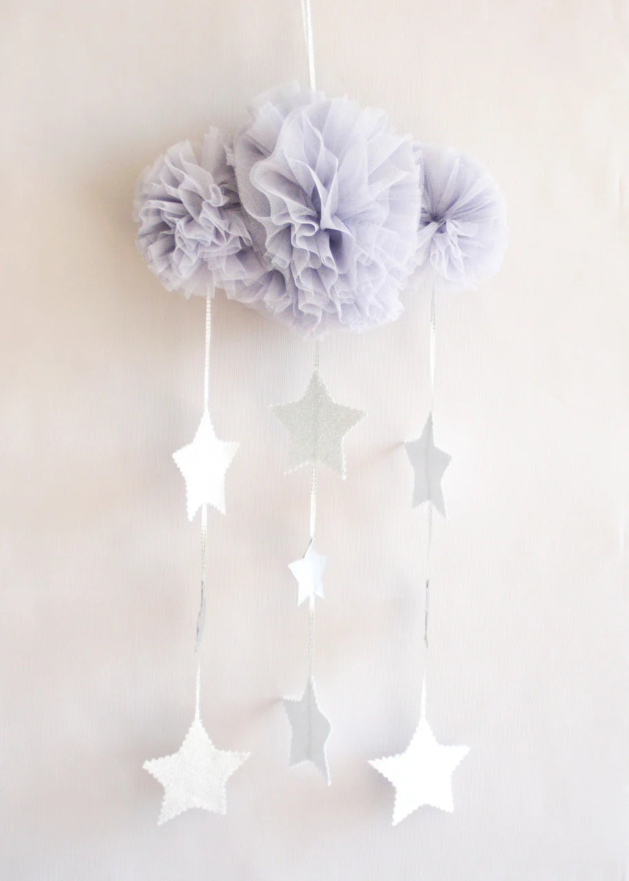 Alimrose Tulle Cloud Mobile - Mist & Silver