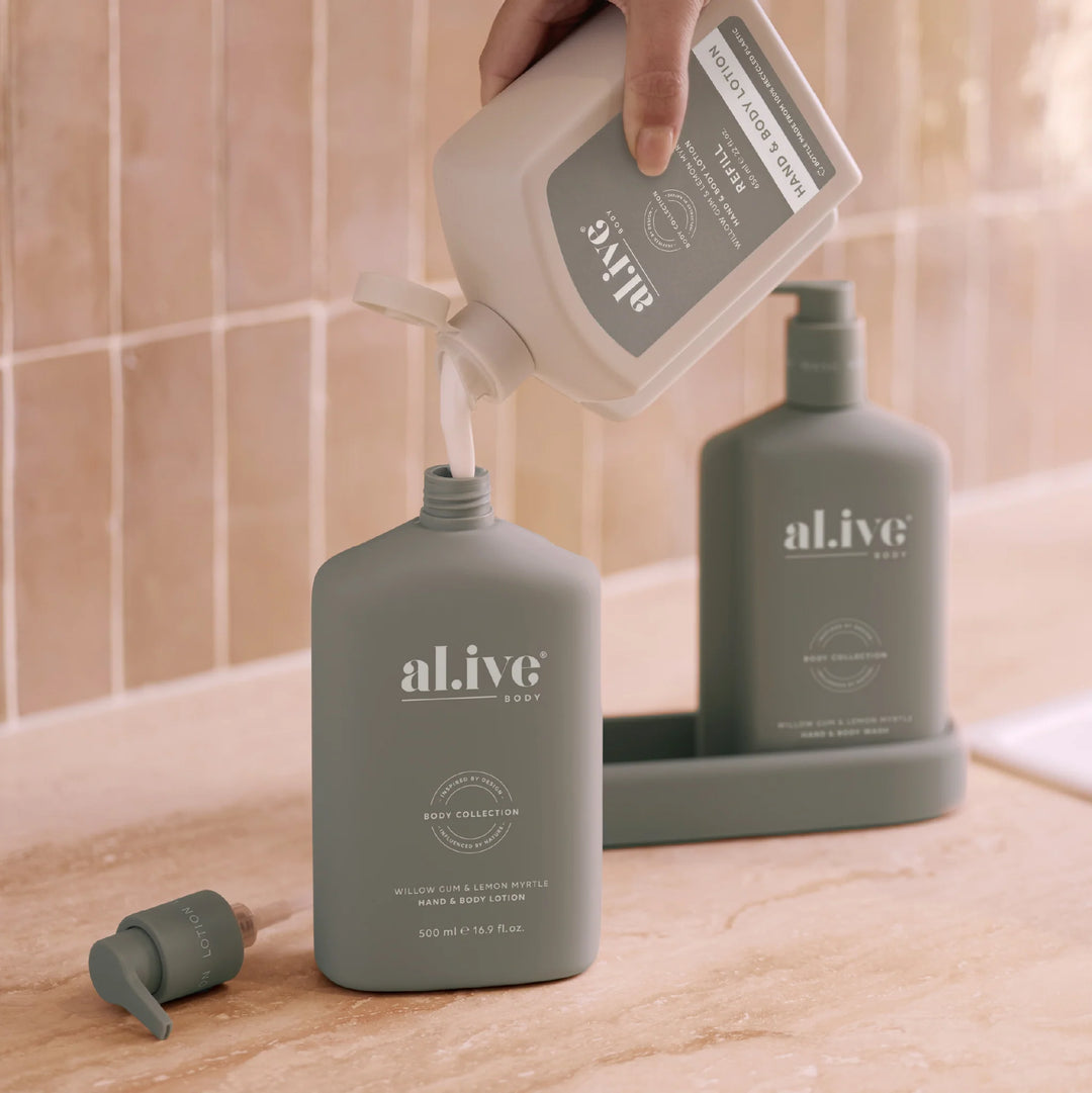 al.ive Hand & Body Lotion 650ml Refill - Willow Gum & Lemon Myrtle
