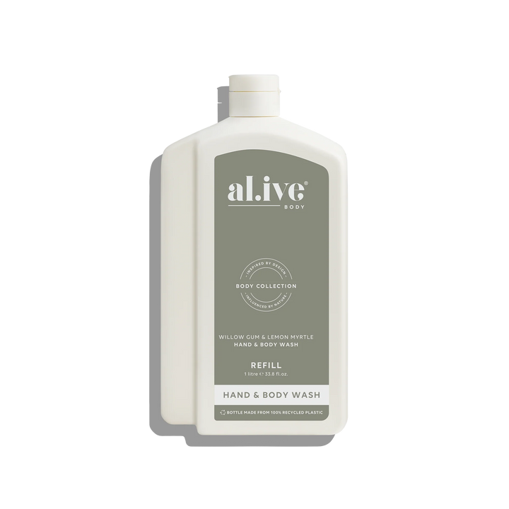 al.ive Hand & Body Wash 1L Refill - Willow Gum & Lemon Myrtle