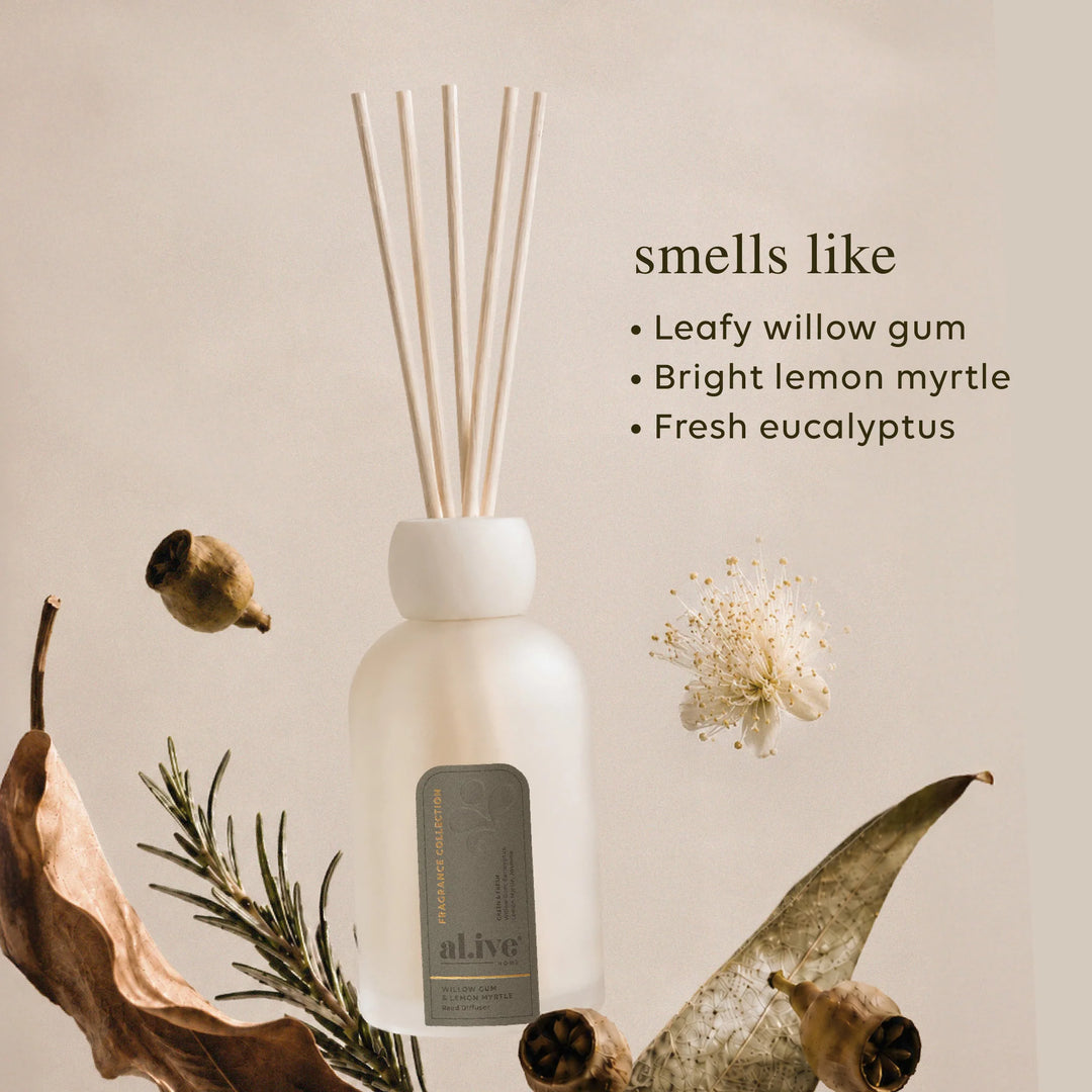 al.ive Reed Diffuser - Willow Gum & Lemon Myrtle