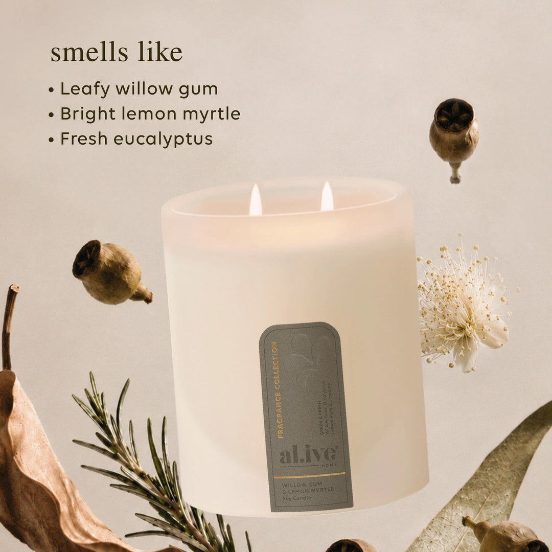 al.ive Soy Candle - Willow Gum & Lemon Myrtle