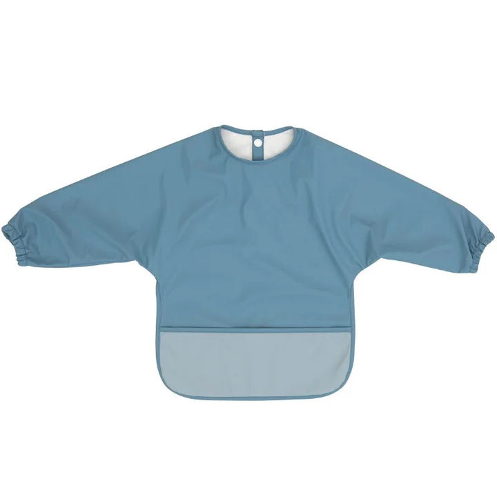 All4Ella Two-Tone Long Sleeve Waterproof Bib - Blue