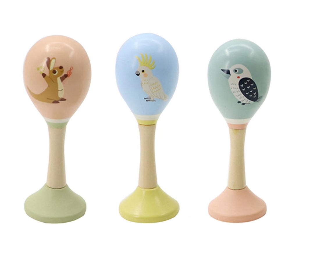 Aussie Friends Wooden Maraca Shakers