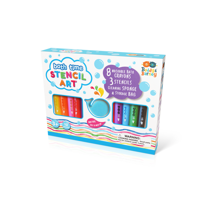 Bath Art Crayon & Stencil Play Set