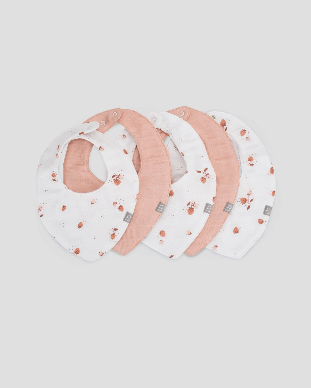 Little Bamboo Baby Muslin Bib 5 Pack - Dusty Rose