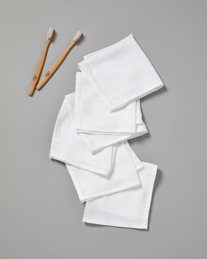 Little Bamboo Muslin Washers 6 Pack - Natural